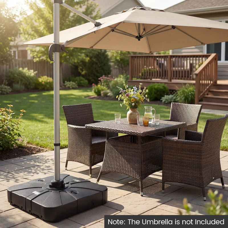 Outdoor Cantilever Umbrella Base Square Water and Sand Fillable Base by DirectDeals