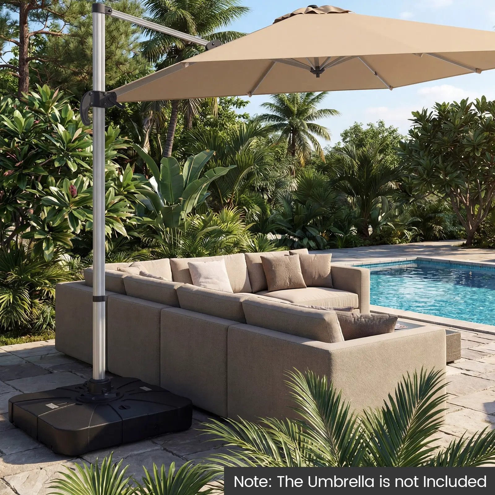 Outdoor Cantilever Umbrella Base Square Water and Sand Fillable Base by DirectDeals