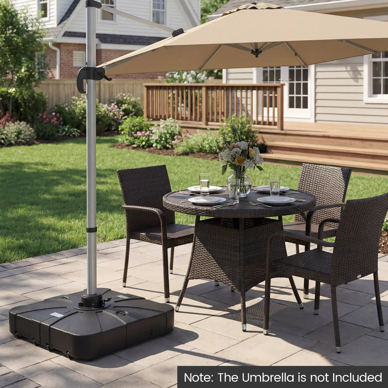 Outdoor Cantilever Umbrella Base Square Water and Sand Fillable Base by DirectDeals