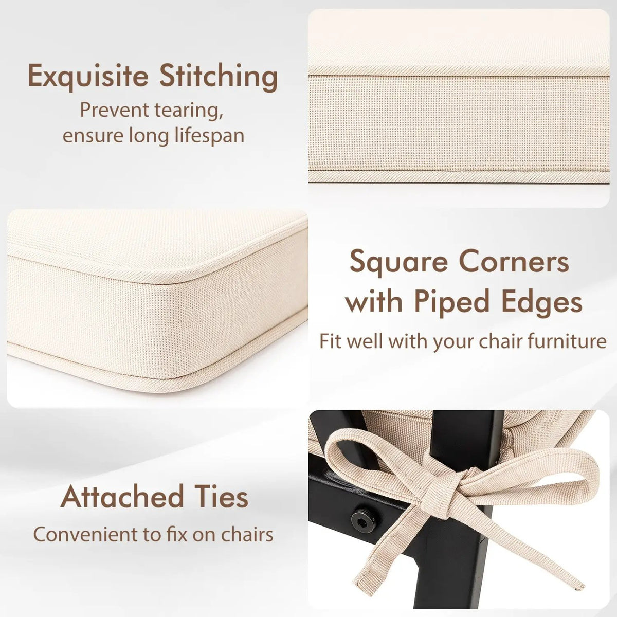 Outdoor Chair Cushions Set of 4 - Waterproof Olefin 20x20 by DirectDeals