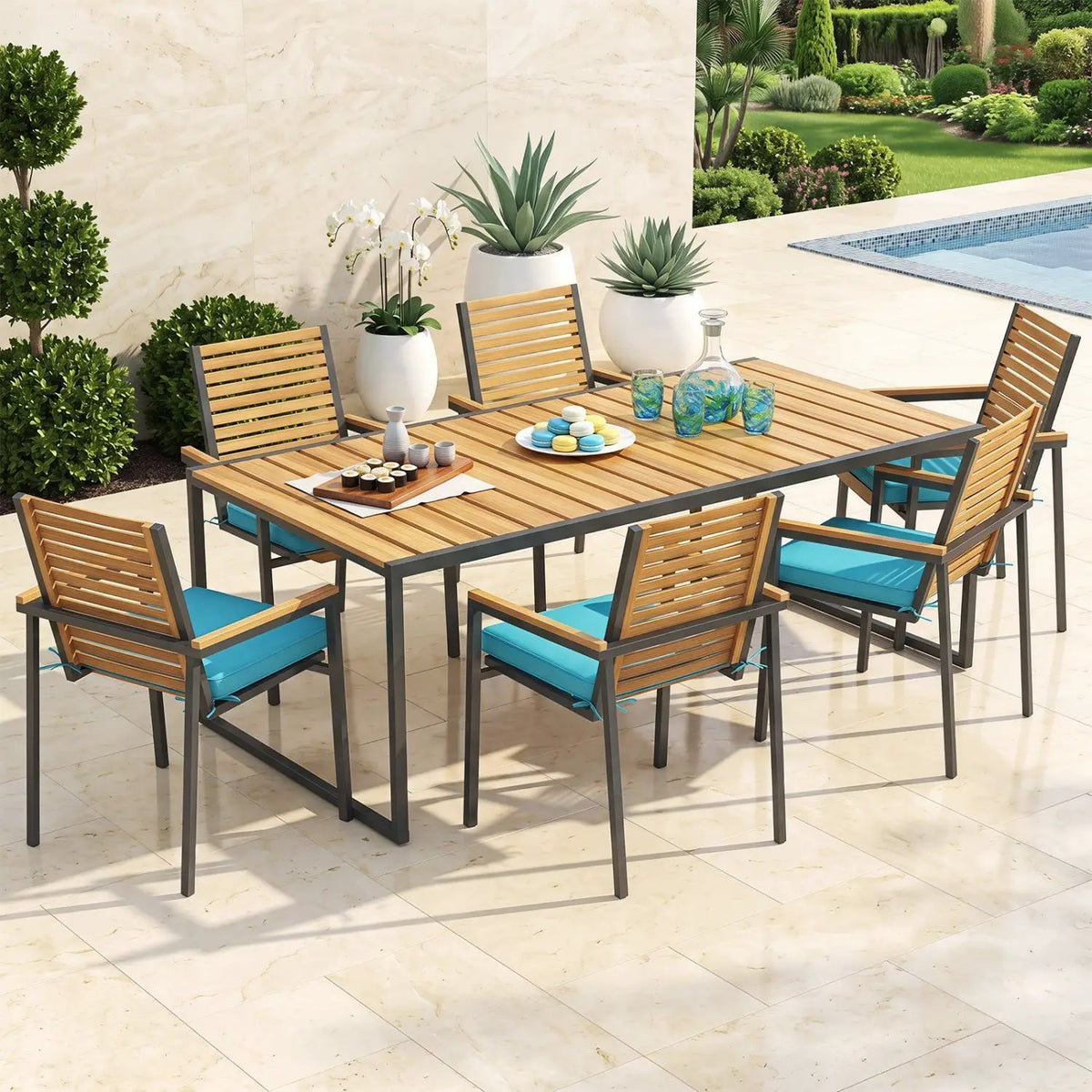 Outdoor Chair Cushions Set of 4 - Waterproof Olefin 20x20 by DirectDeals