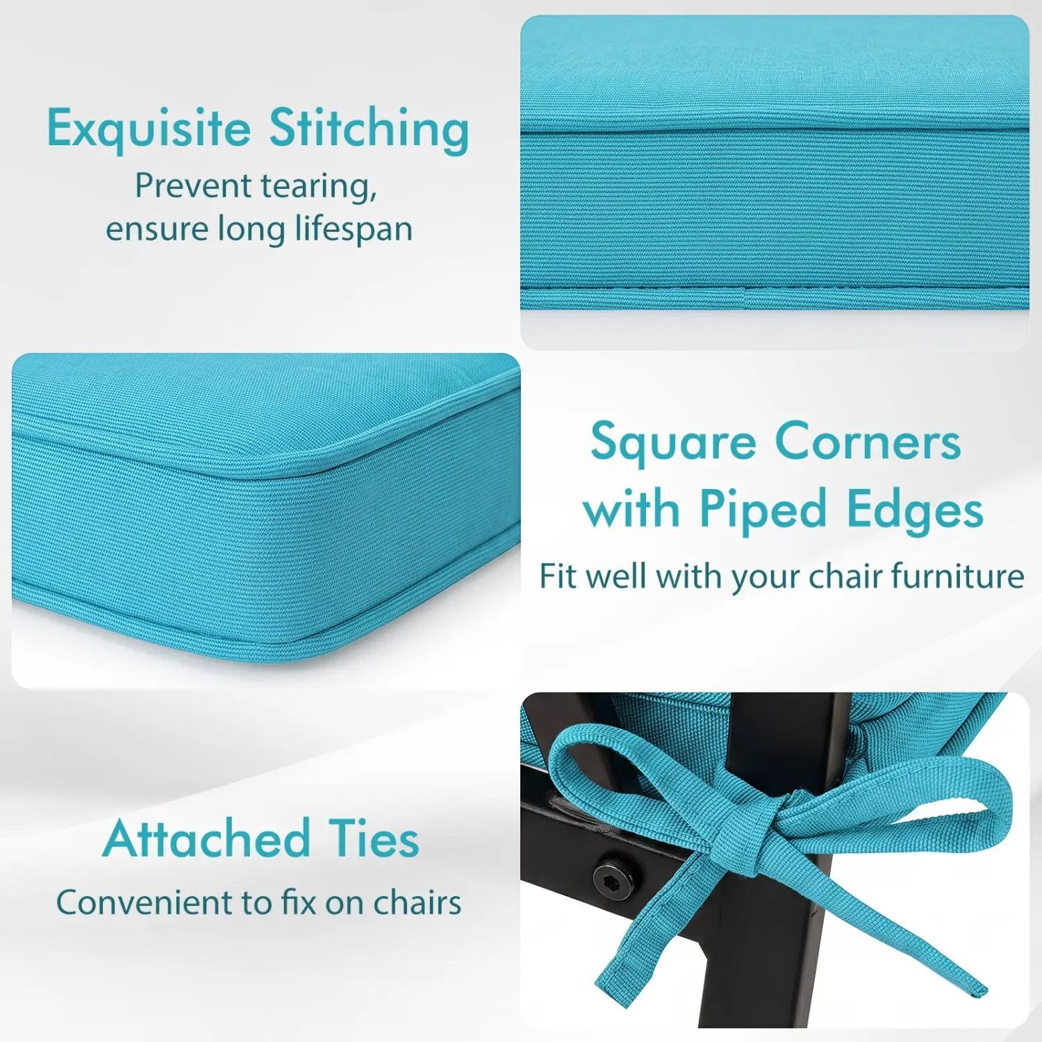 Outdoor Chair Cushions Set of 4 - Waterproof Olefin 20x20 by DirectDeals