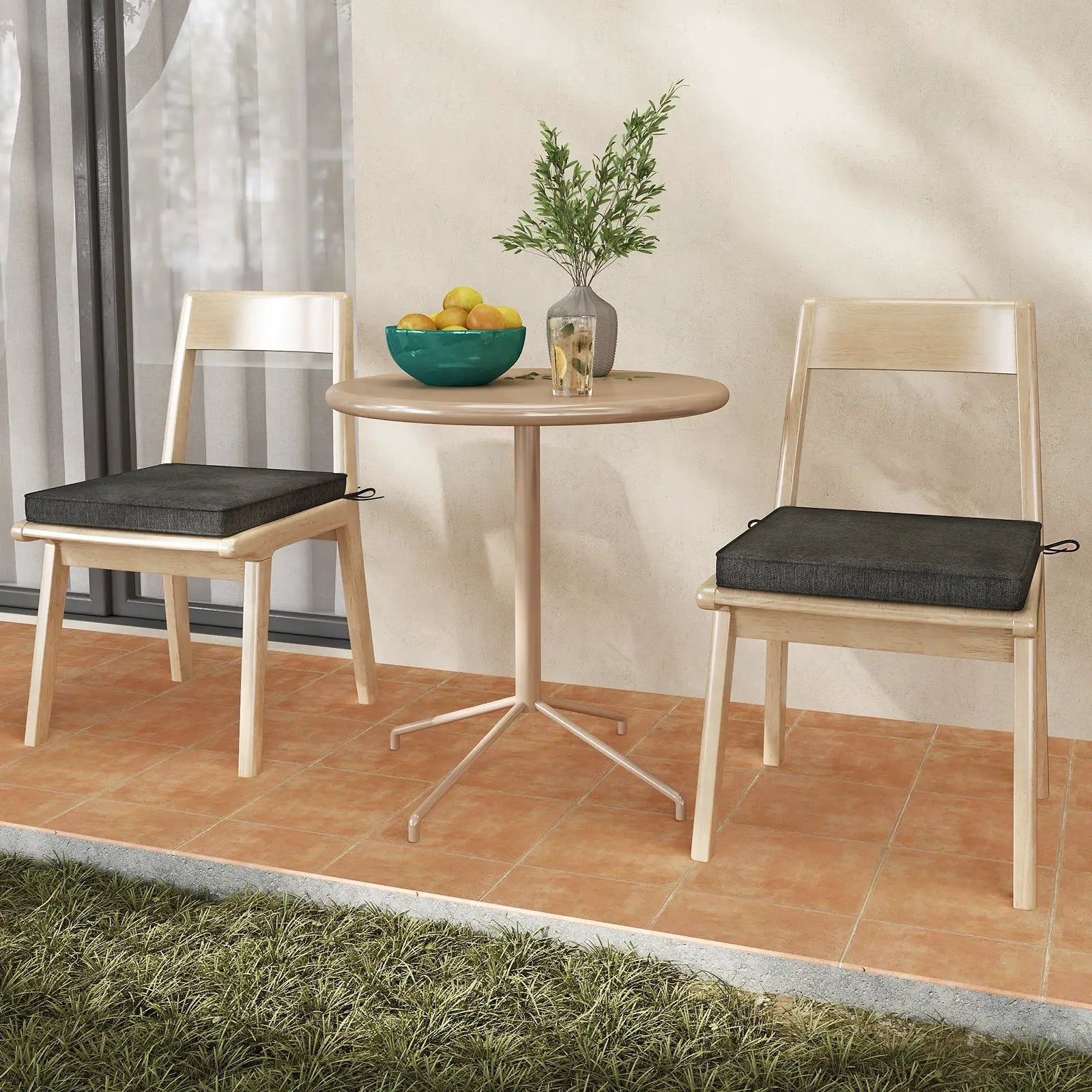 Outdoor Chair Cushion Set of 2 Waterproof Fade-Resistant Olefin Seat Cushions by DirectDeals