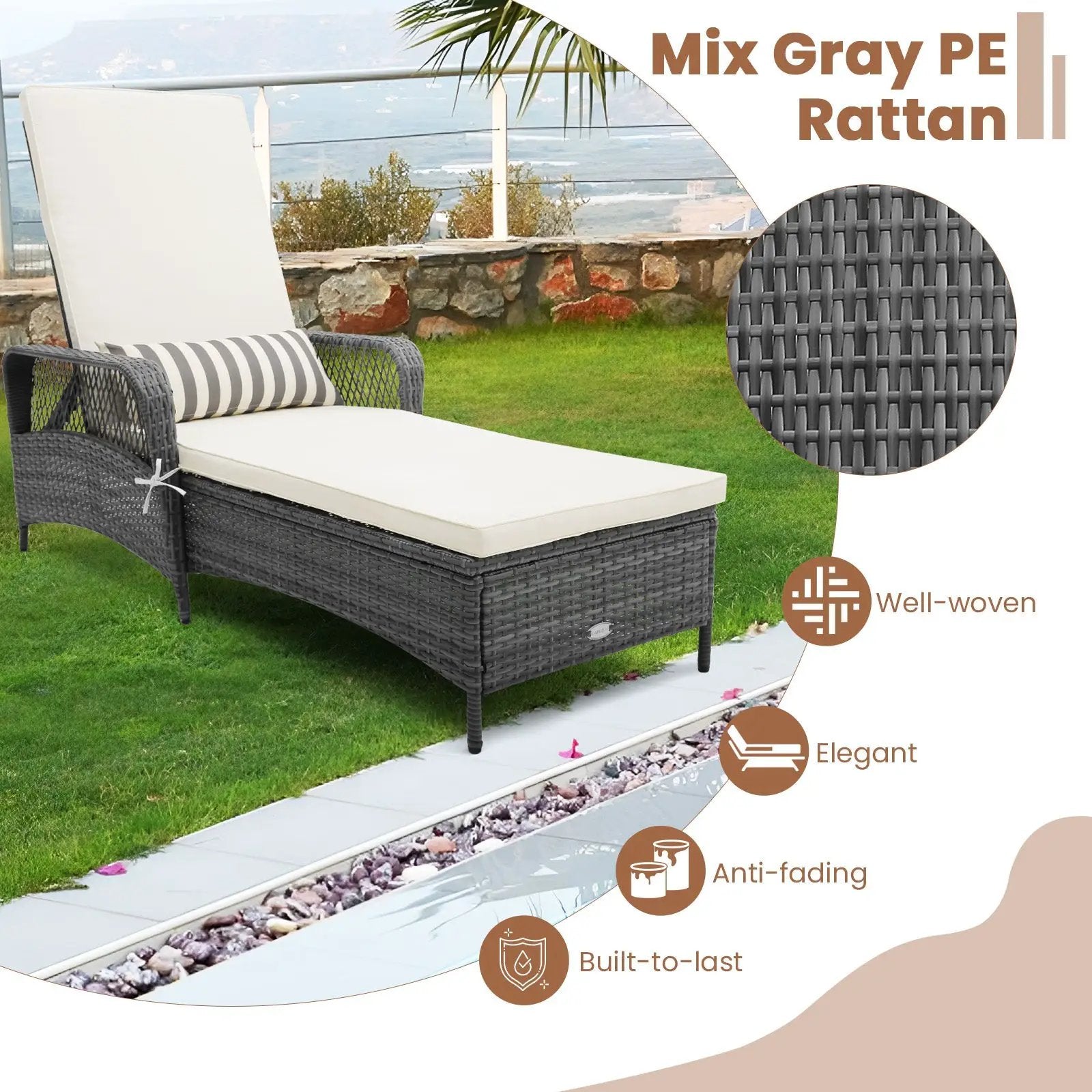 Outdoor Chaise Lounge Chair by DirectDeals