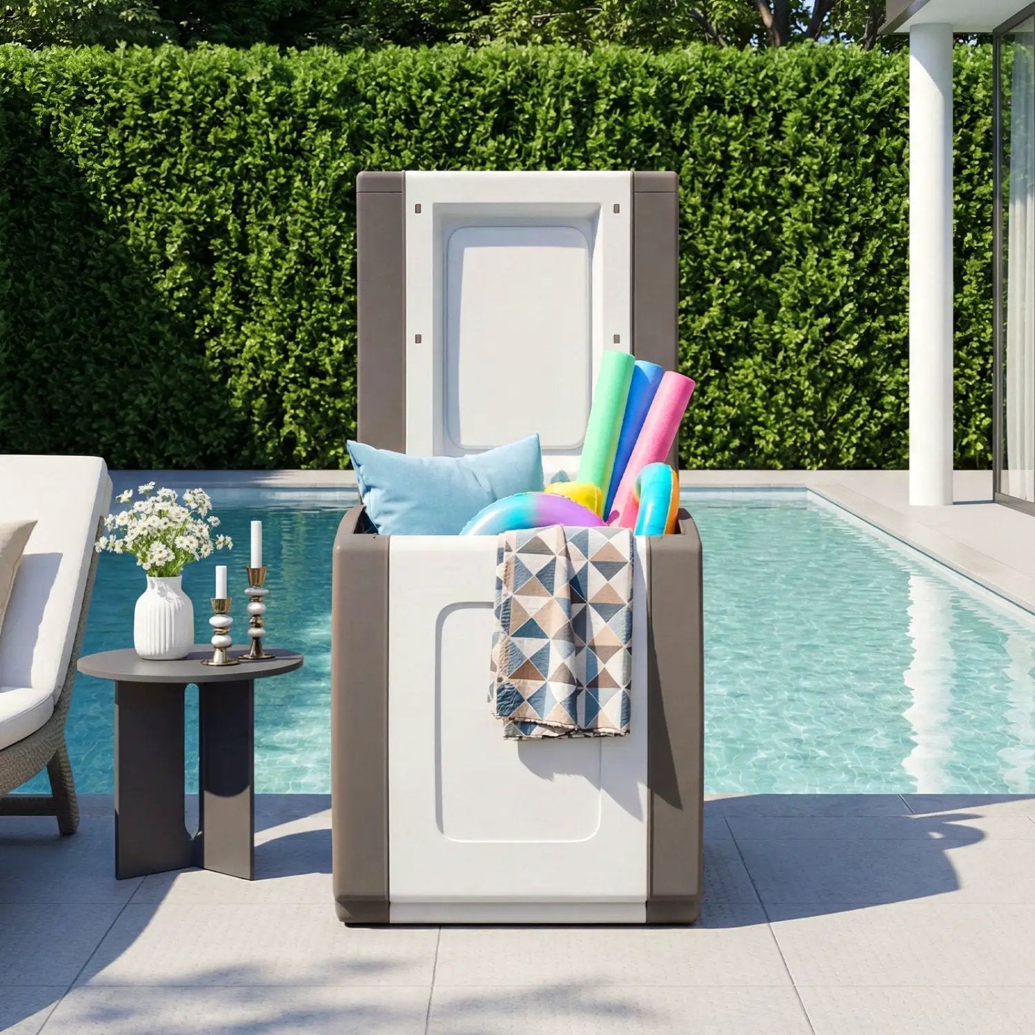 Outdoor Deck Box with Lid for Packages and Garden by DirectDeals