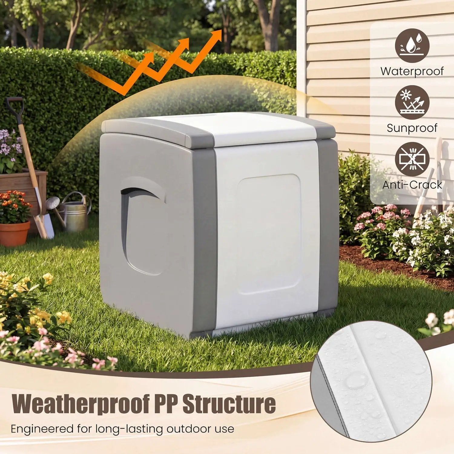 Outdoor Deck Box with Lid for Packages and Garden by DirectDeals