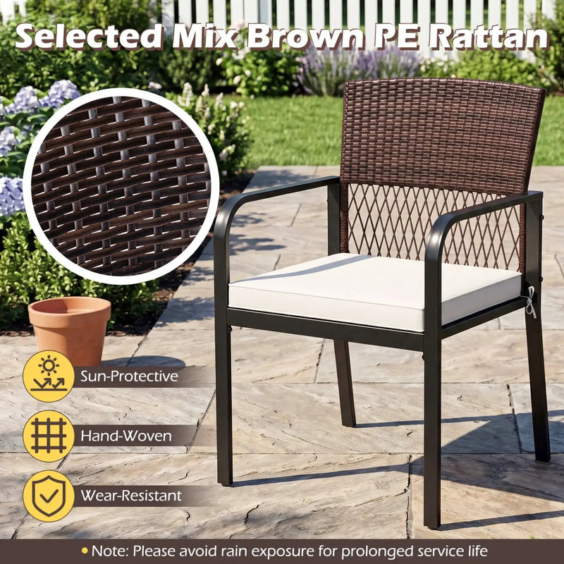 Patio Dining Chairs Set of 4 with Padded Cushions by DirectDeals