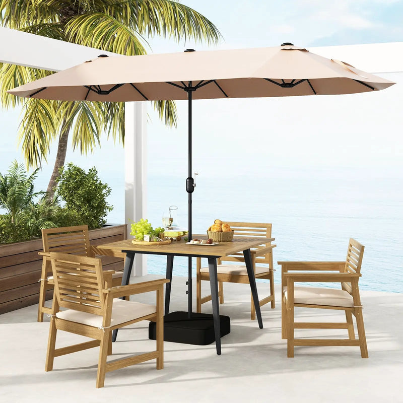 4-Person Acacia Wood Outdoor Dining Table for Garden Poolside and Backyard by DirectDeals