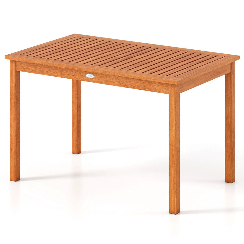 Outdoor Dining Table for 4-6 People 48 Inches Wood Rectangular Patio Table by DirectDeals