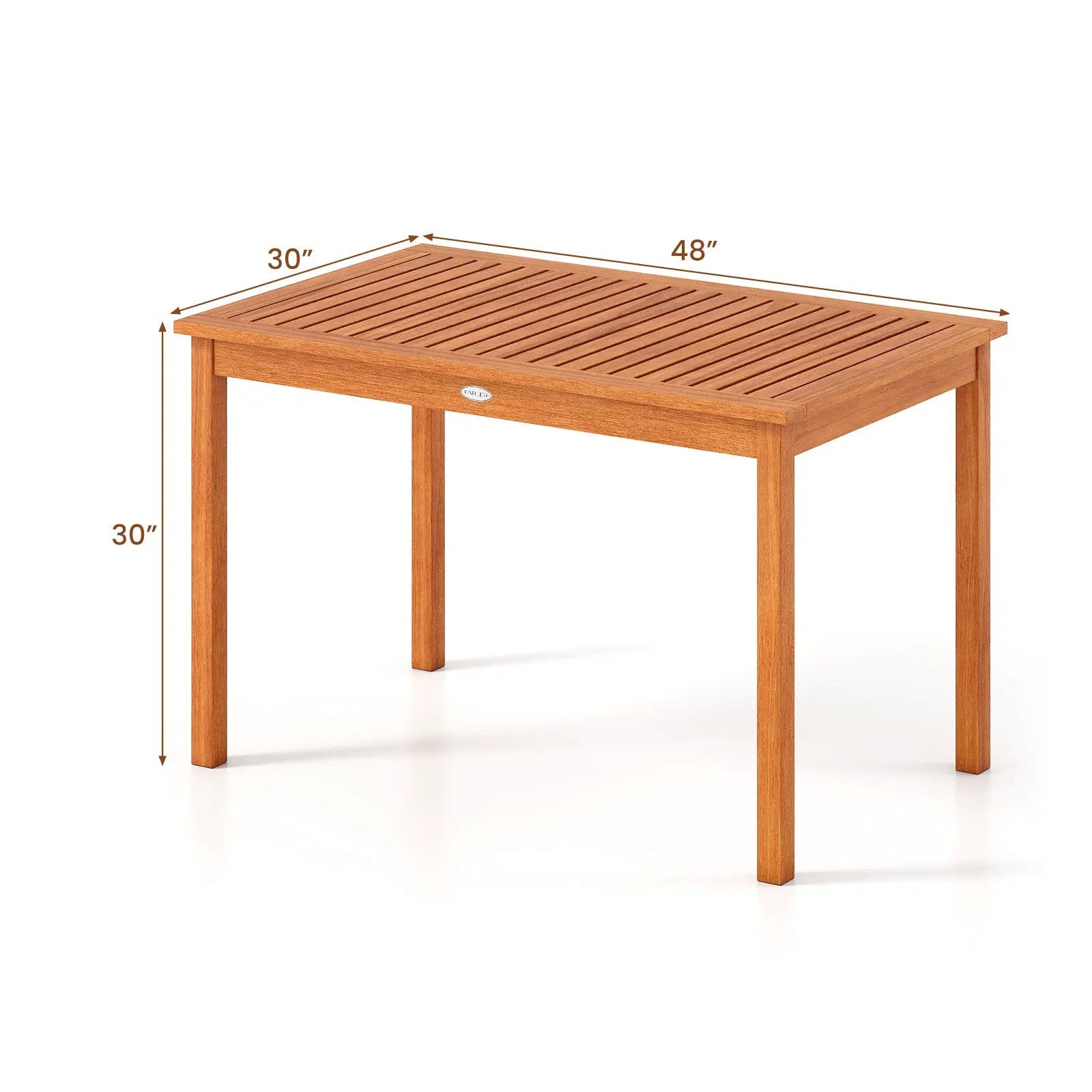 Outdoor Dining Table for 4-6 People 48 Inches Wood Rectangular Patio Table by DirectDeals