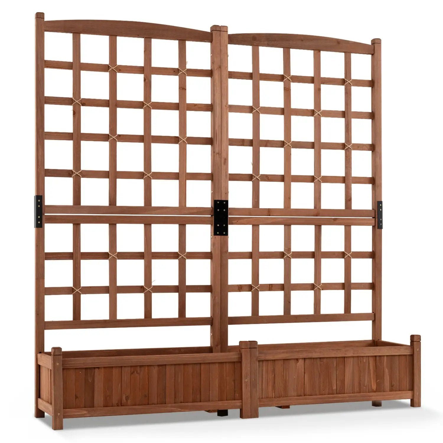 Dual Raised Garden Bed with Trellis and Drainage Holes by DirectDeals