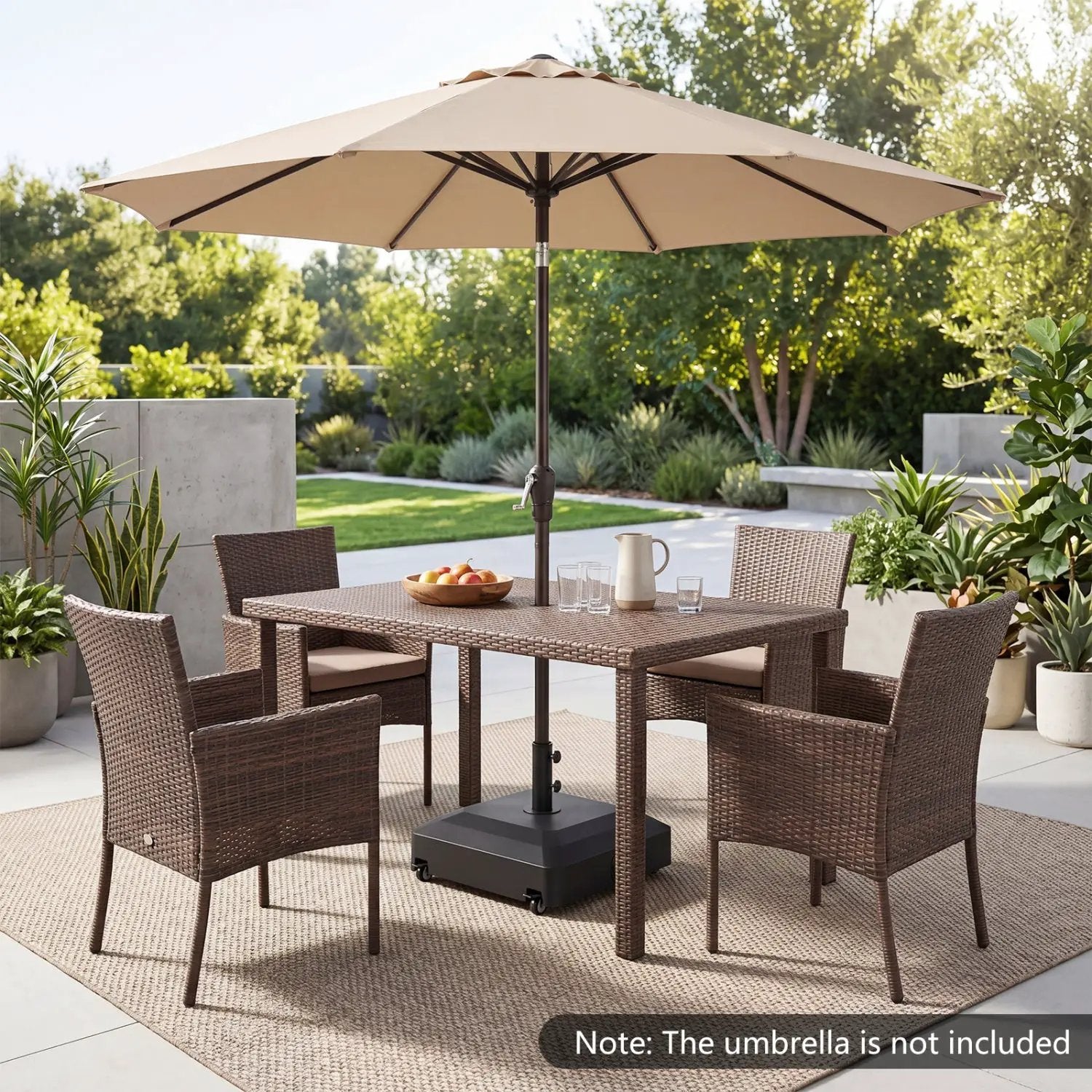 Fillable Umbrella Base with Wheels - Water/Sand Weighted by DirectDeals