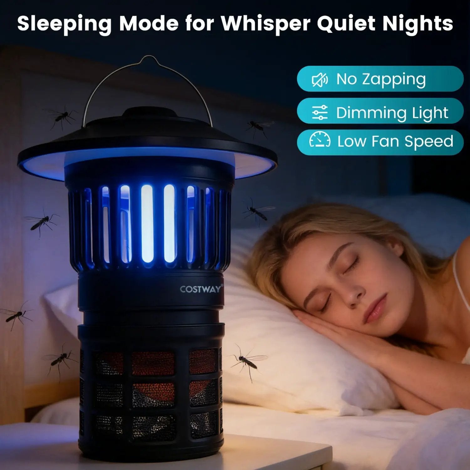 Outdoor Fly Trap with Light Rechargeable Electric Bug Catcher and Killer by DirectDeals