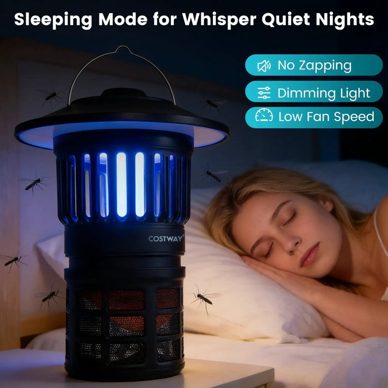 Outdoor Fly Trap with Light Rechargeable Electric Bug Catcher and Killer by DirectDeals