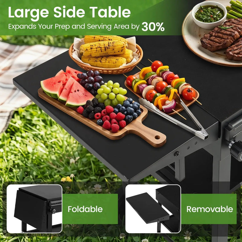Foldable Grill Cart with 31" Tabletop & Storage Shelf by DirectDeals