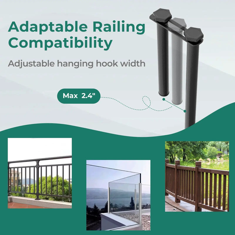 Outdoor Folding Hanging Table with Metal Frame-Black by DirectDeals