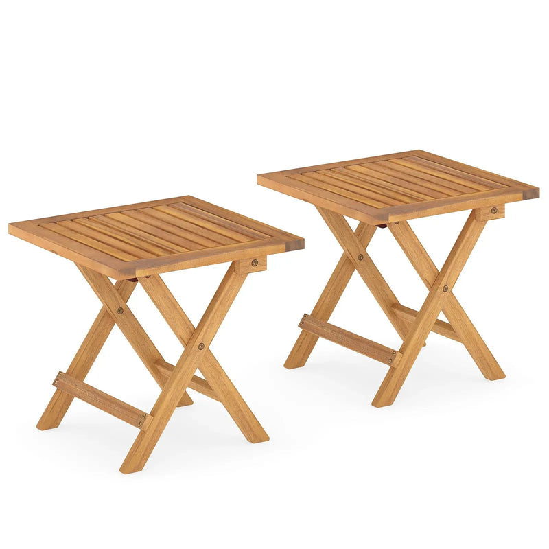 Outdoor Folding Side Table for Small Space and Garden by DirectDeals