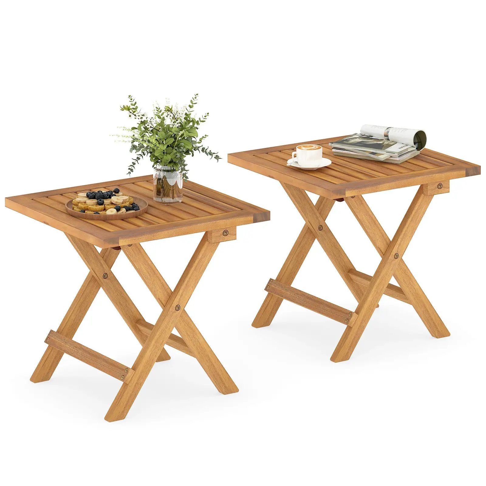 Outdoor Folding Side Table for Small Space and Garden by DirectDeals