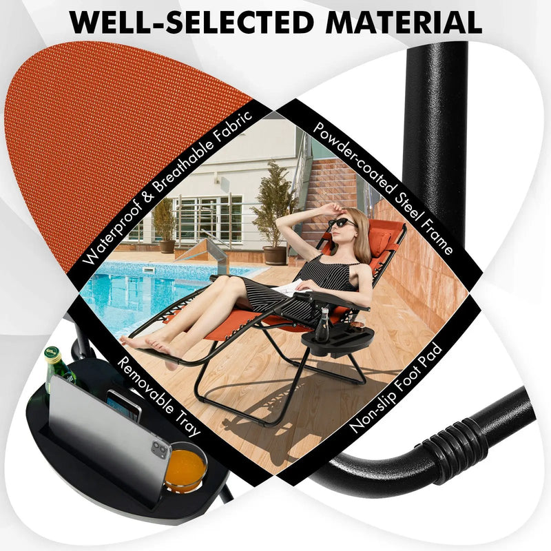 Outdoor Folding Zero Gravity Reclining Lounge Chair by DirectDeals
