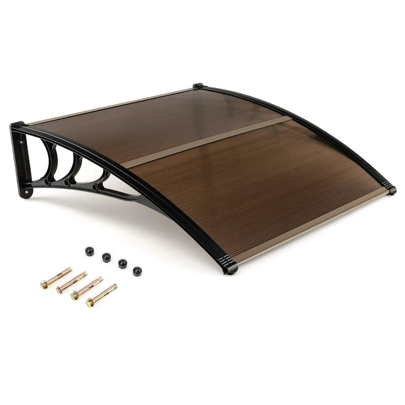 Outdoor Front Door Patio Overhang Awning for Sunlight Rain Snow Wind Protection by DirectDeals