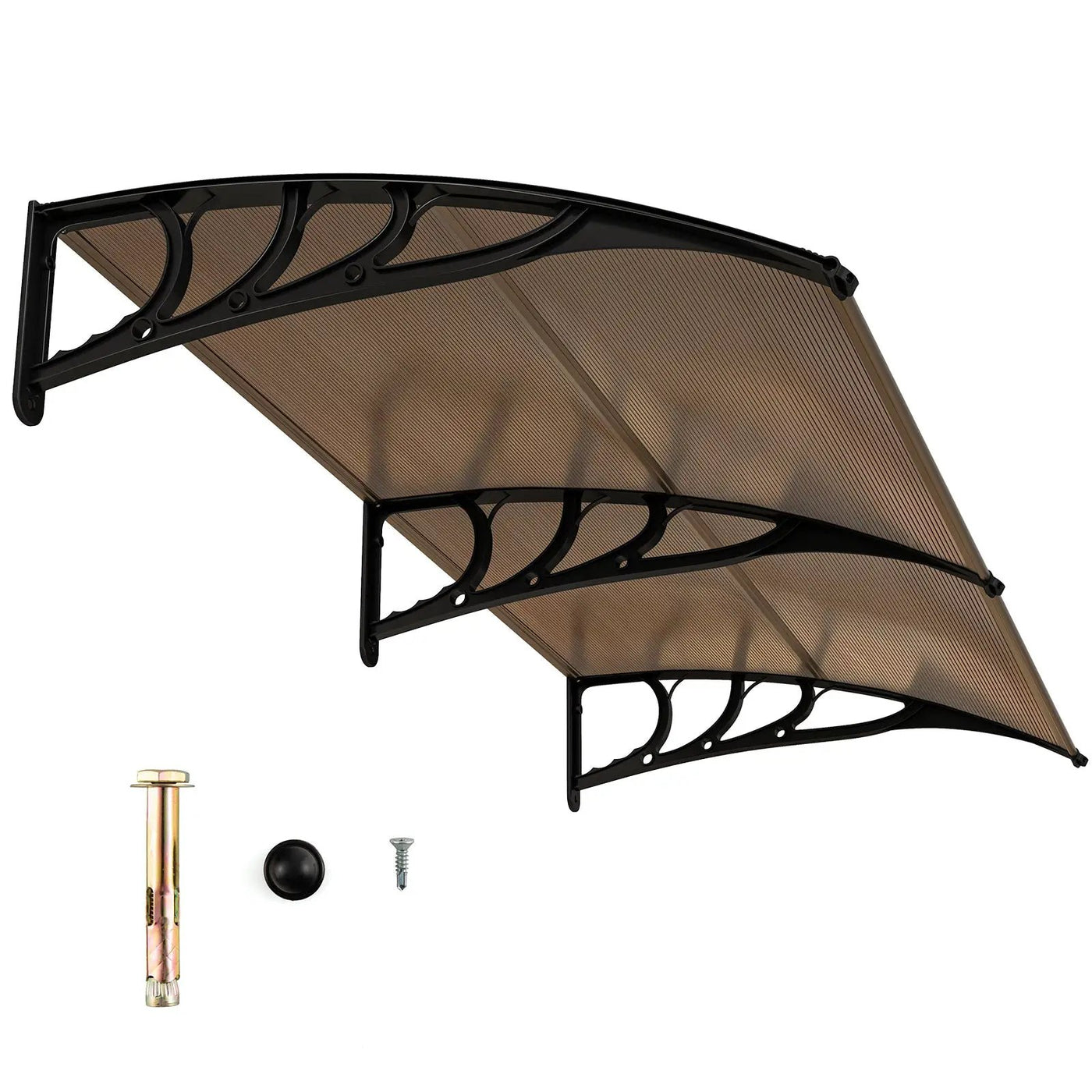 Outdoor Front Door Patio Overhang Awning for Sunlight Rain Snow Wind Protection by DirectDeals