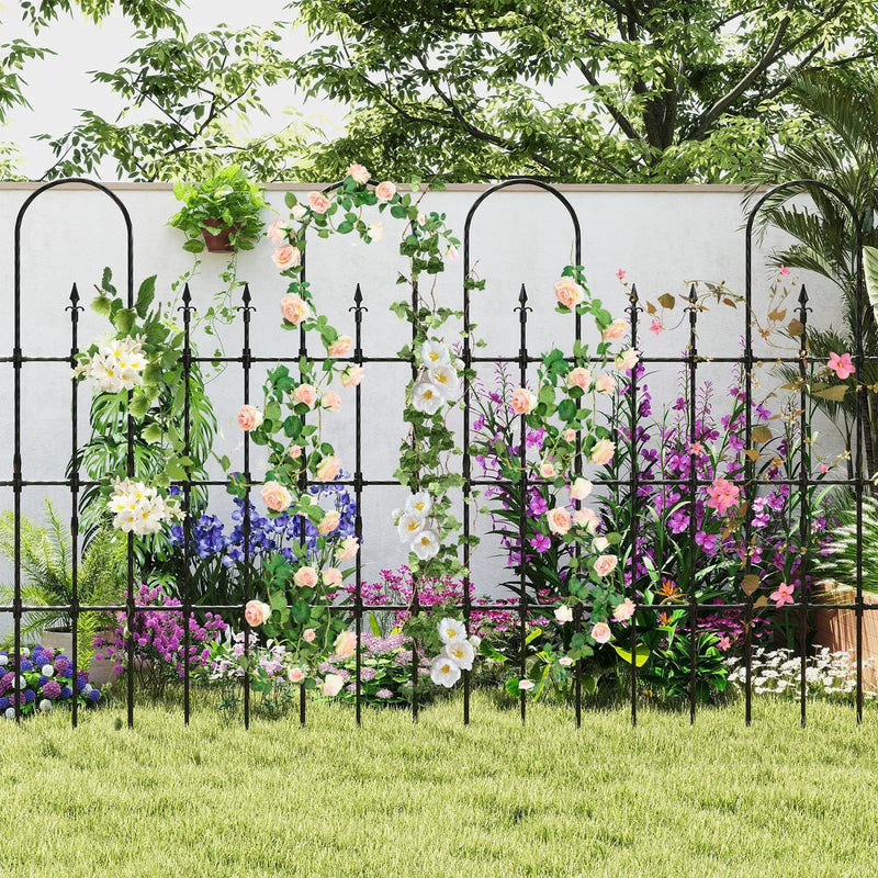 58 x 73 Inch Outdoor Garden Rose Arch Trellis for Climbing Plants by DirectDeals