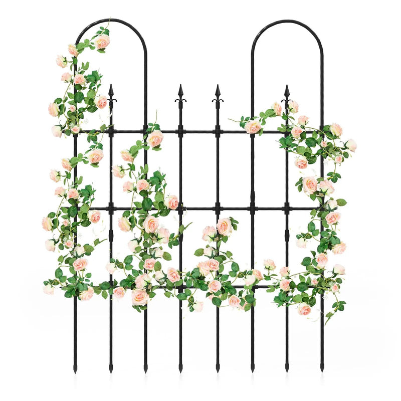 58 x 73 Inch Outdoor Garden Rose Arch Trellis for Climbing Plants by DirectDeals