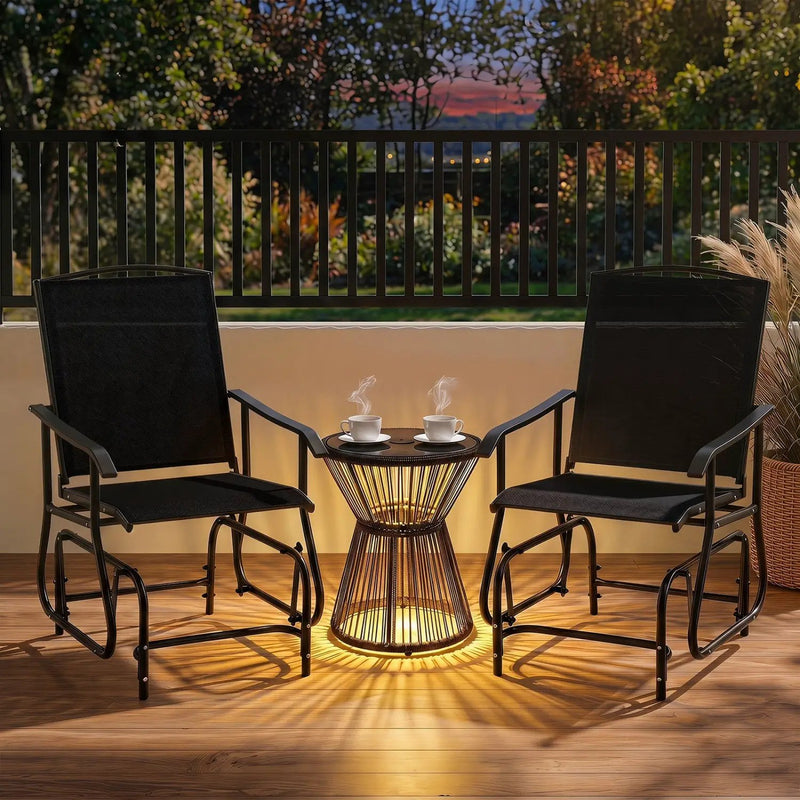 Outdoor Glider Chair with Metal Frame and Armrests by DirectDeals