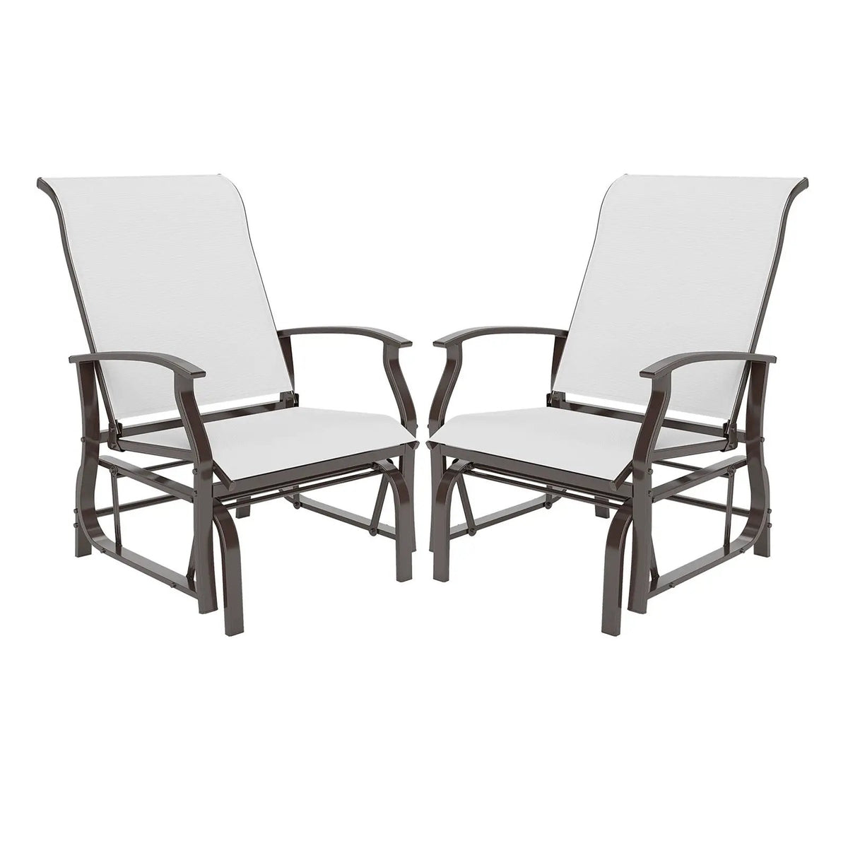 Outdoor Glider Chairs Set of 2 with Ergonomic Backrest and Seat by DirectDeals