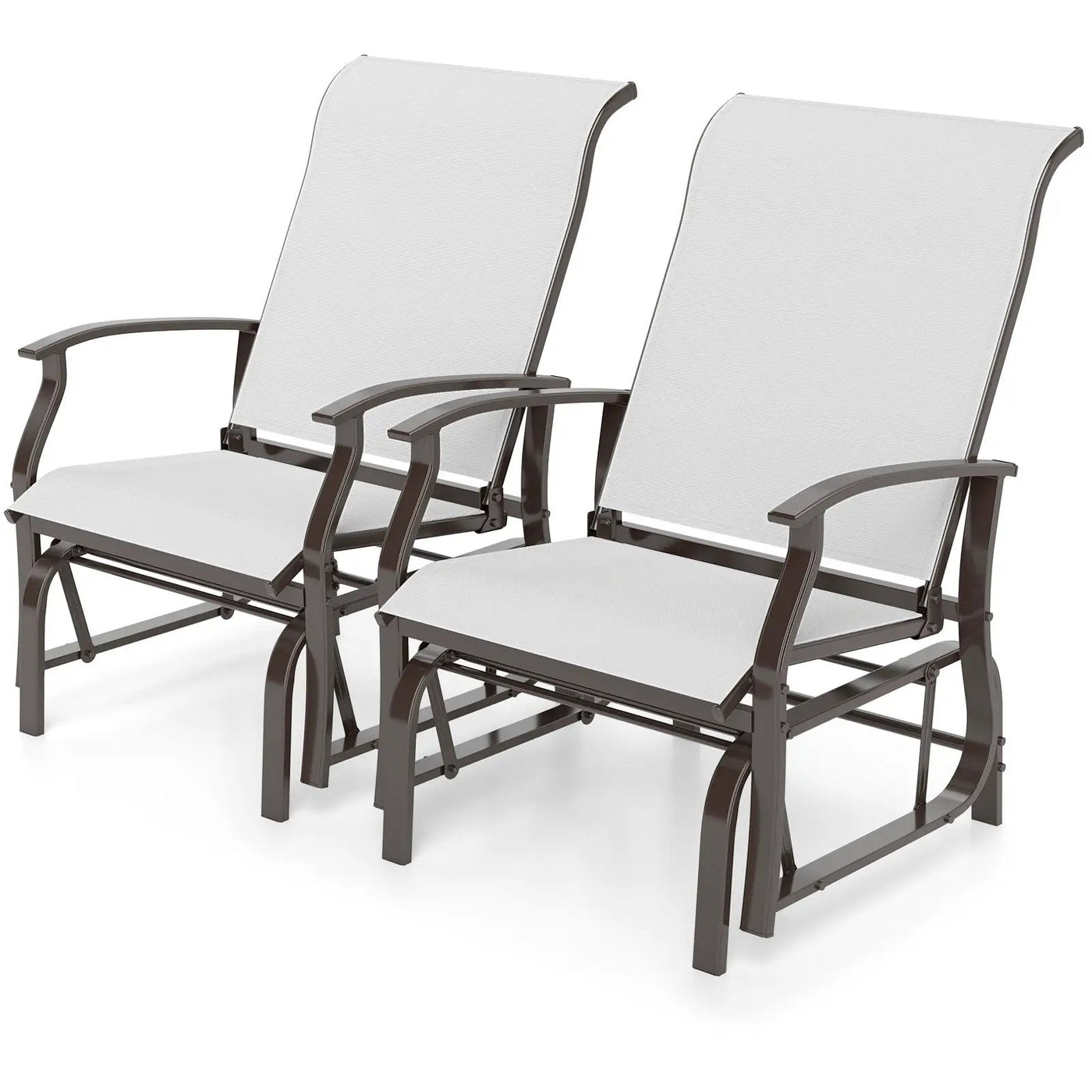 Outdoor Glider Chairs Set of 2 with Ergonomic Backrest and Seat by DirectDeals
