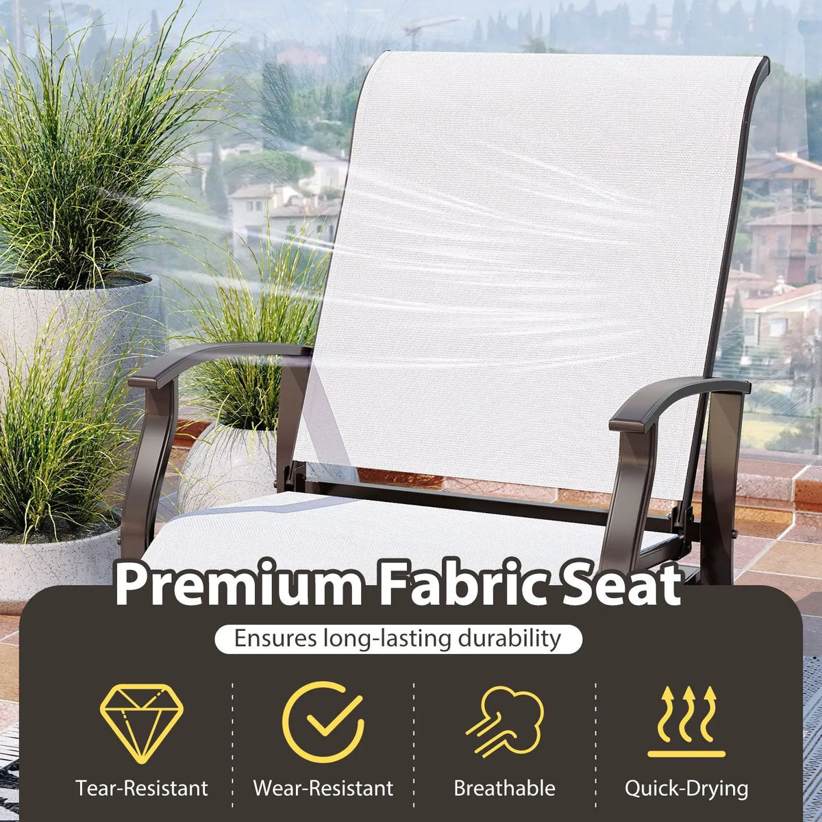 Outdoor Glider Chairs Set of 2 with Ergonomic Backrest and Seat by DirectDeals