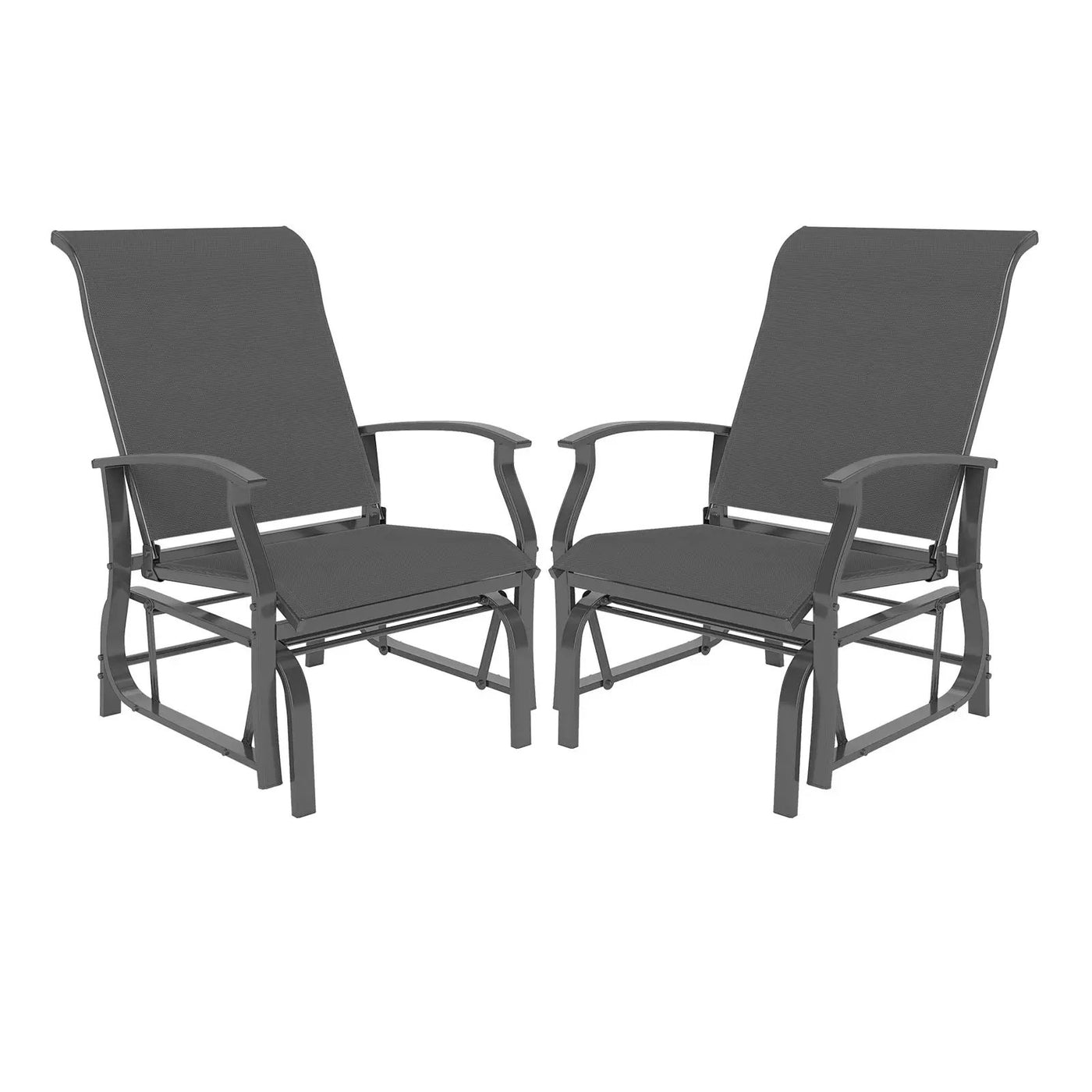 Outdoor Glider Chairs Set of 2 with Ergonomic Backrest and Seat by DirectDeals