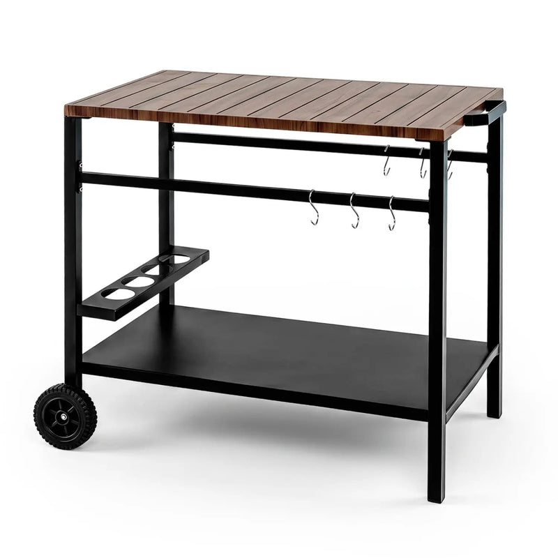 Outdoor Grill Cart with Stainless Steel Top and Storage by DirectDeals