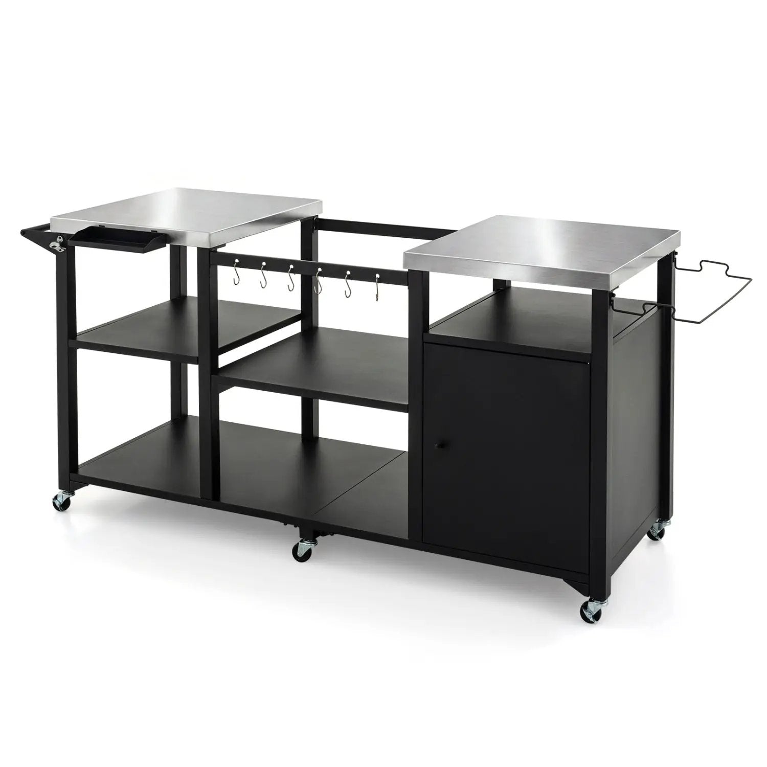 Outdoor Grill Cart with Stainless Steel Tabletop & Cabinet by DirectDeals