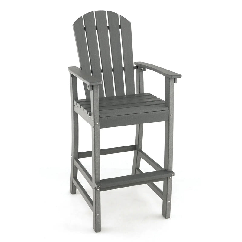 30 Inches Counter Height Outdoor HDPE Bar Stool with Armrests and Footrest by DirectDeals