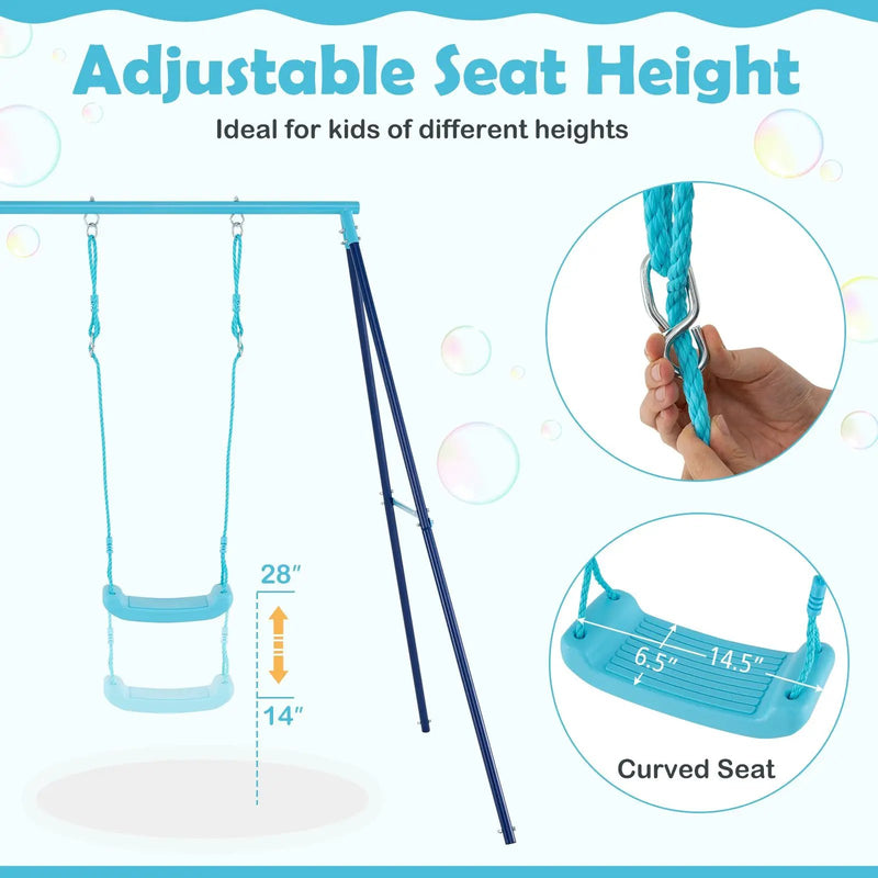 Outdoor Heavy Duty Metal Toddler Swing Set with Stand by DirectDeals