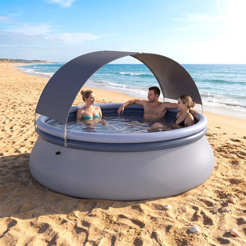 Inflatable Pool with Sunshade Canopy for Outdoor Use by DirectDeals
