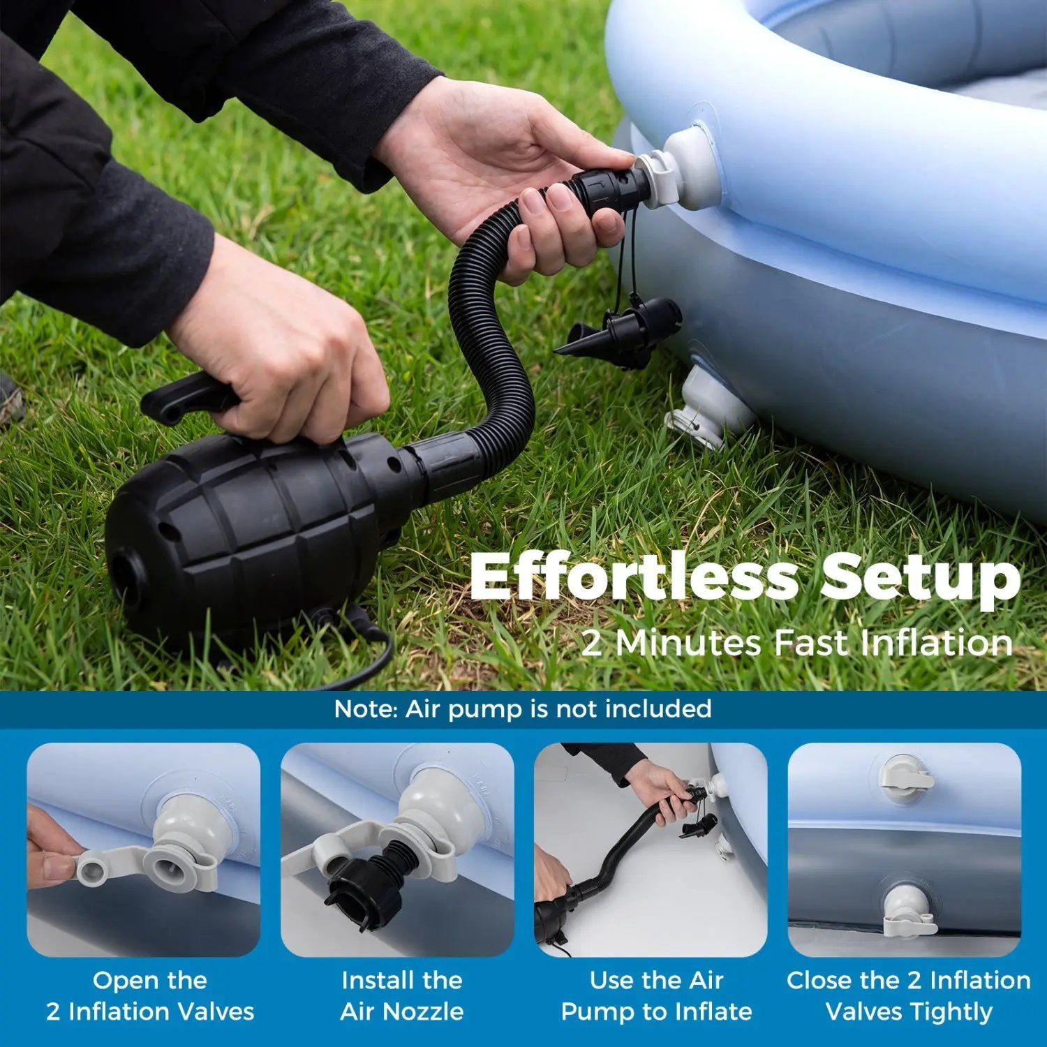 Inflatable Pool with Sunshade Canopy for Outdoor Use by DirectDeals