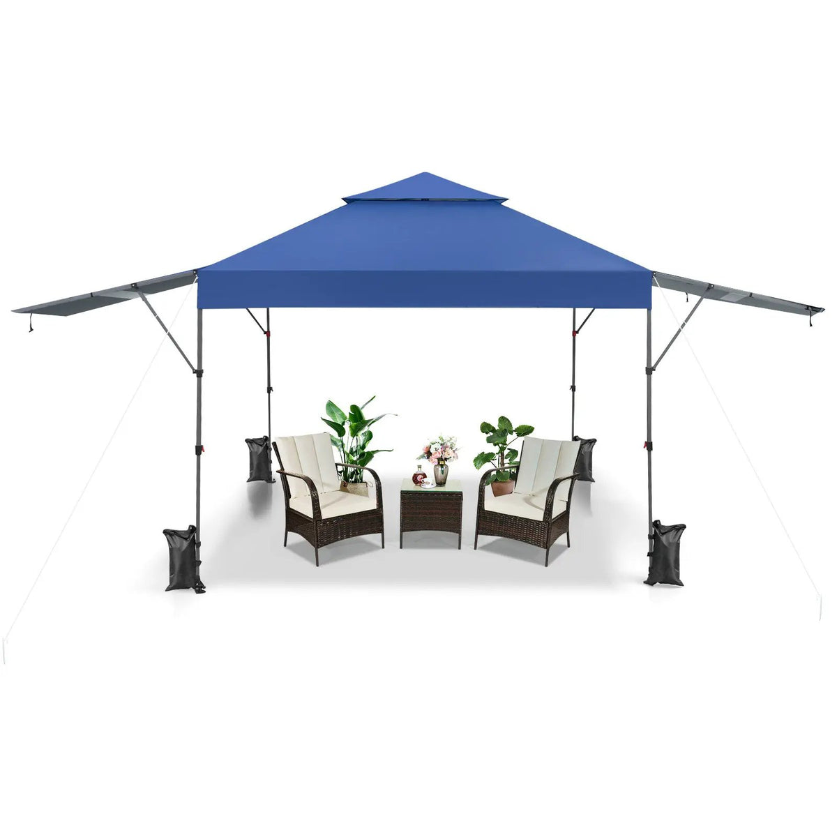 10 x 17.6 Feet Outdoor Instant Pop-up Canopy Tent with Dual Half Awnings by DirectDeals