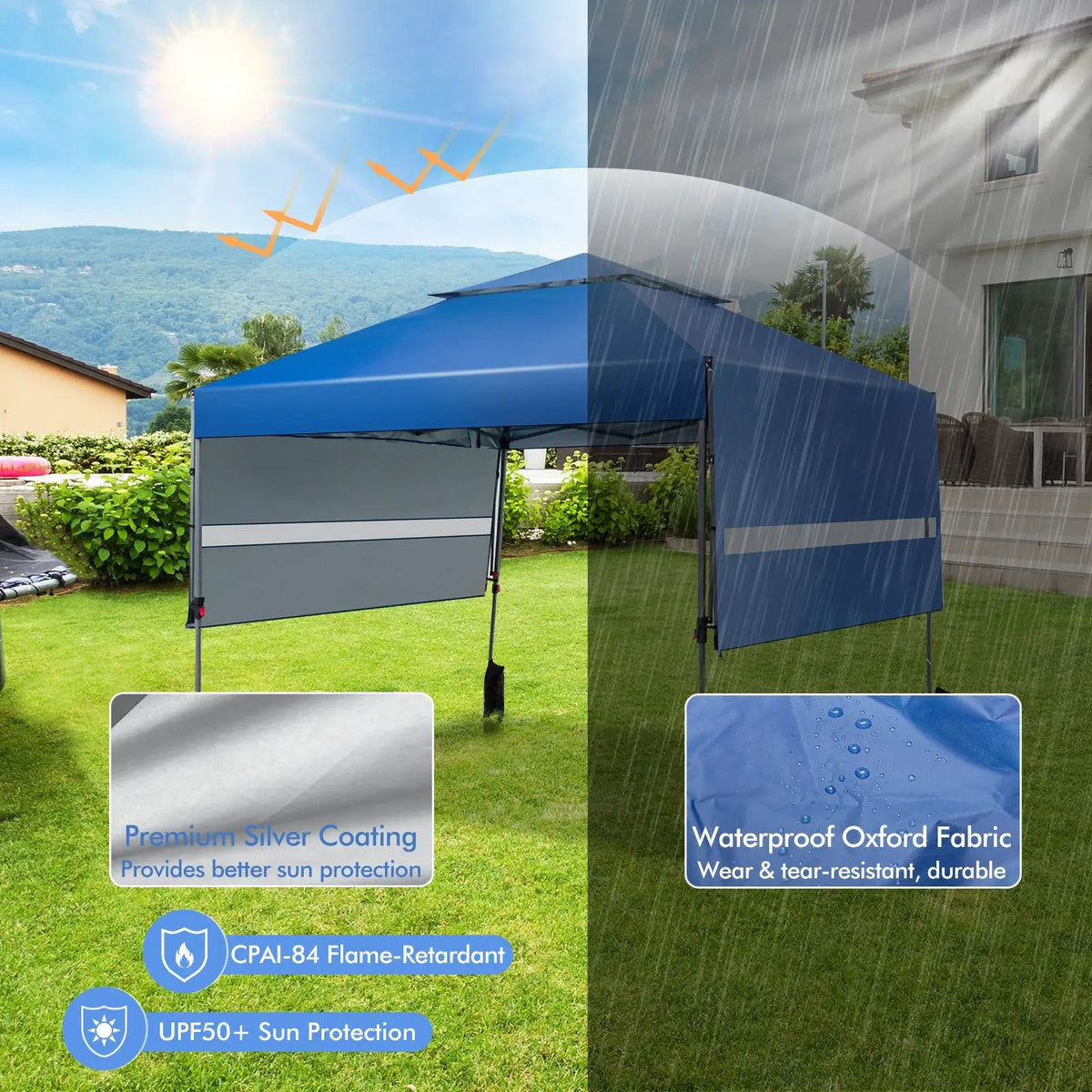 10 x 17.6 Feet Outdoor Instant Pop-up Canopy Tent with Dual Half Awnings by DirectDeals