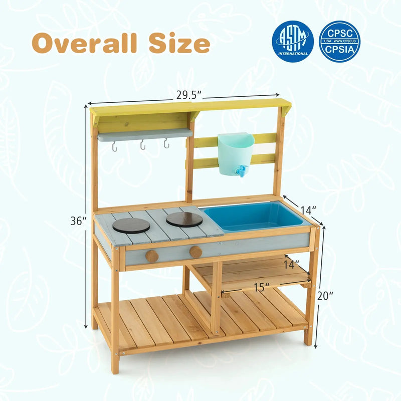 Outdoor Kids Mud Kitchen with Faucet and Water Box by DirectDeals