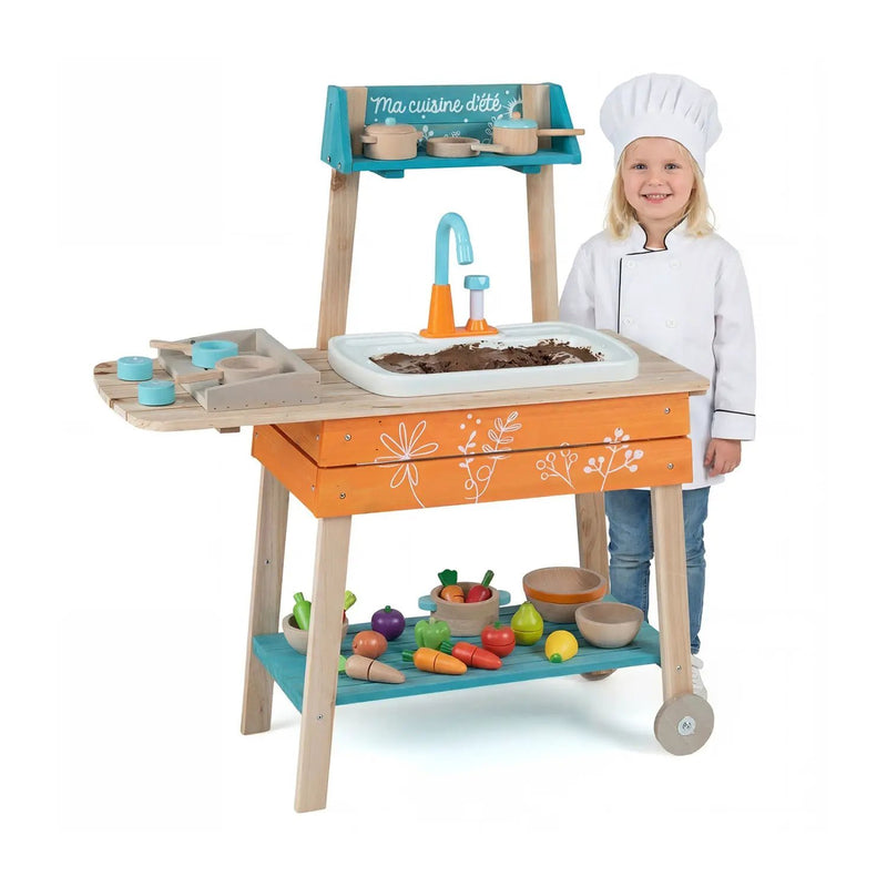 Outdoor Kids Play Kitchen Set Wooden Toy Kitchen Playset with Removable Sink by DirectDeals