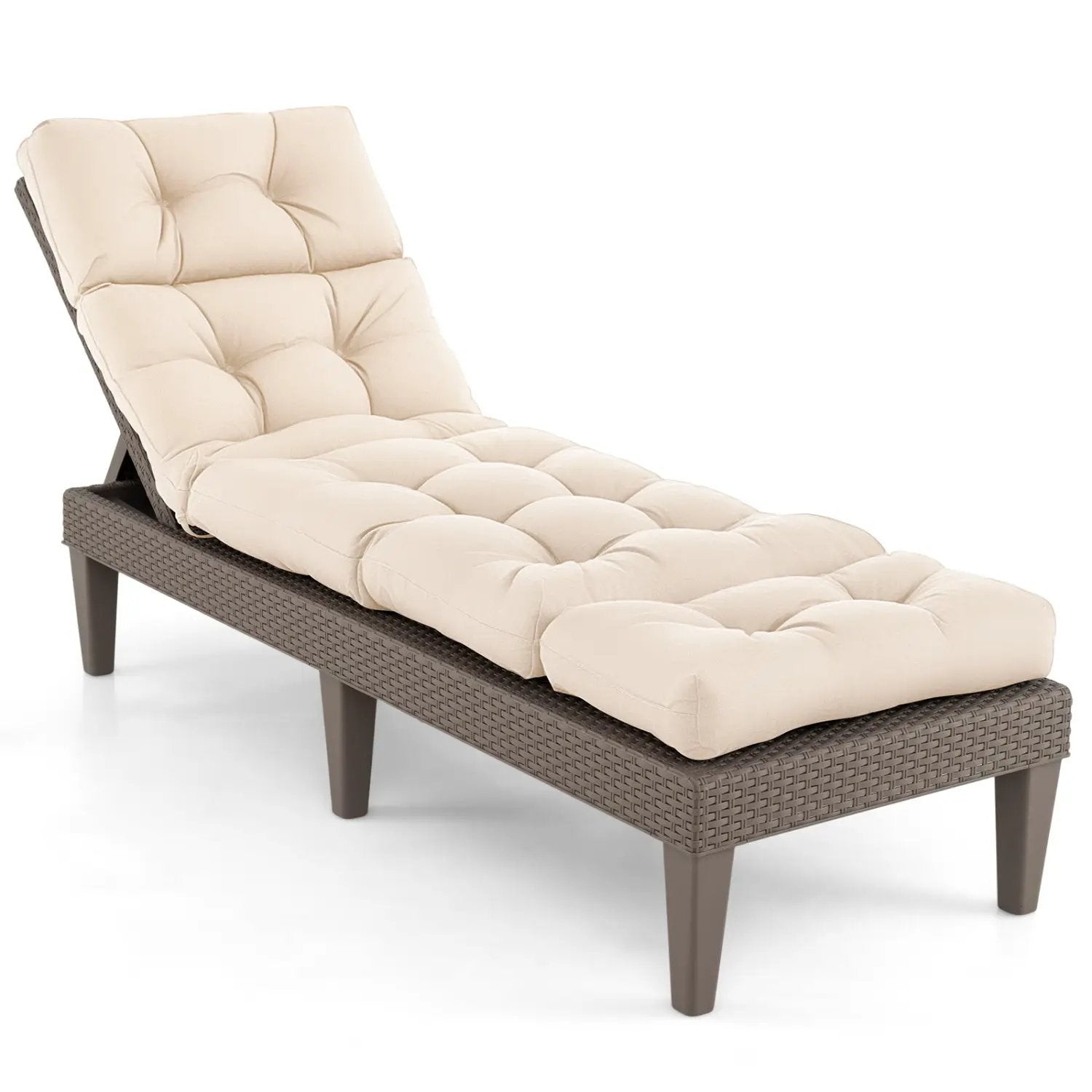 Outdoor Lounge Chaise Cushion 73"x22" with High Back String Ties by DirectDeals