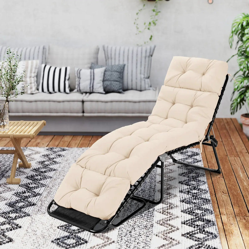 Outdoor Lounge Chaise Cushion 73"x22" with High Back String Ties by DirectDeals