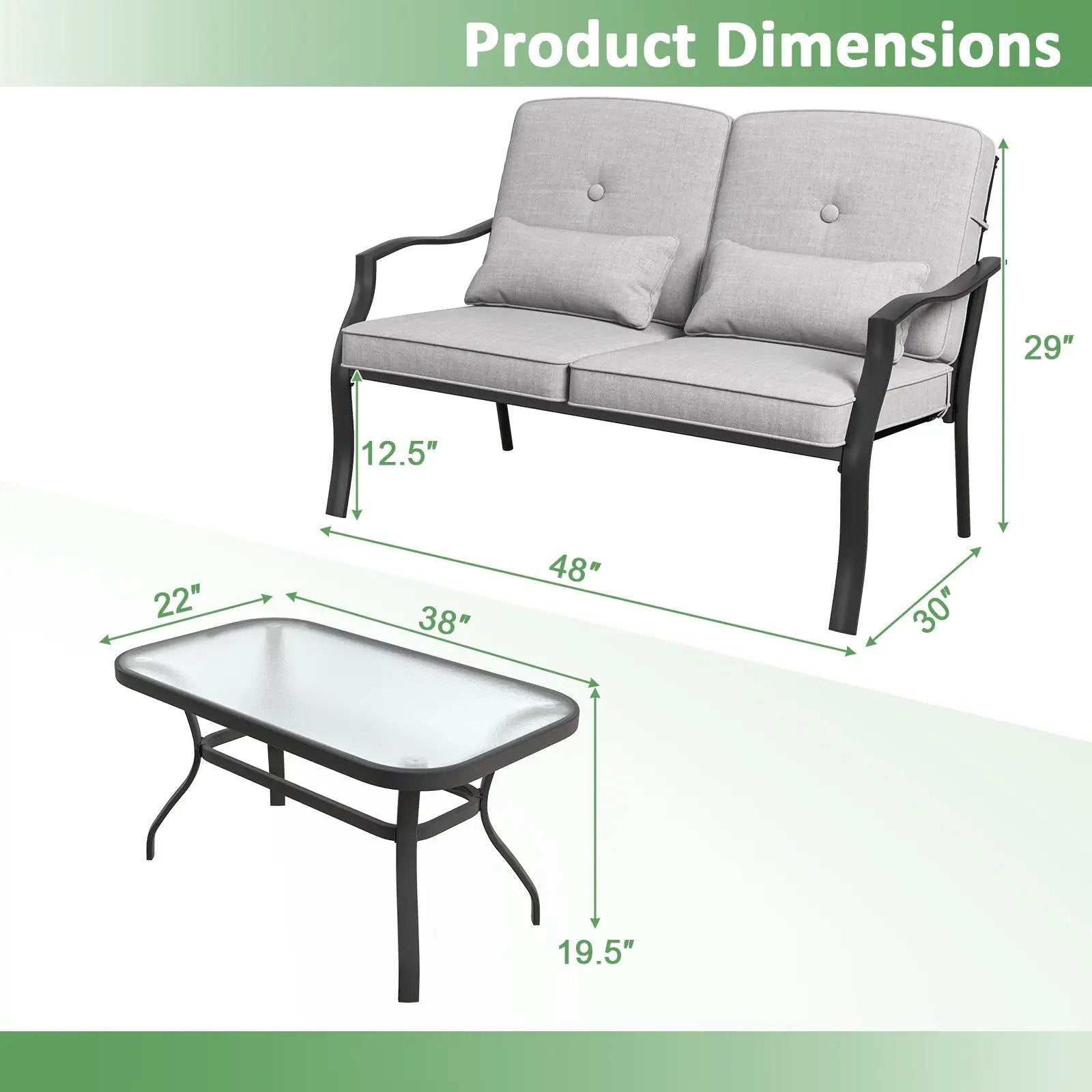 Outdoor Loveseat Chair Set with by DirectDeals