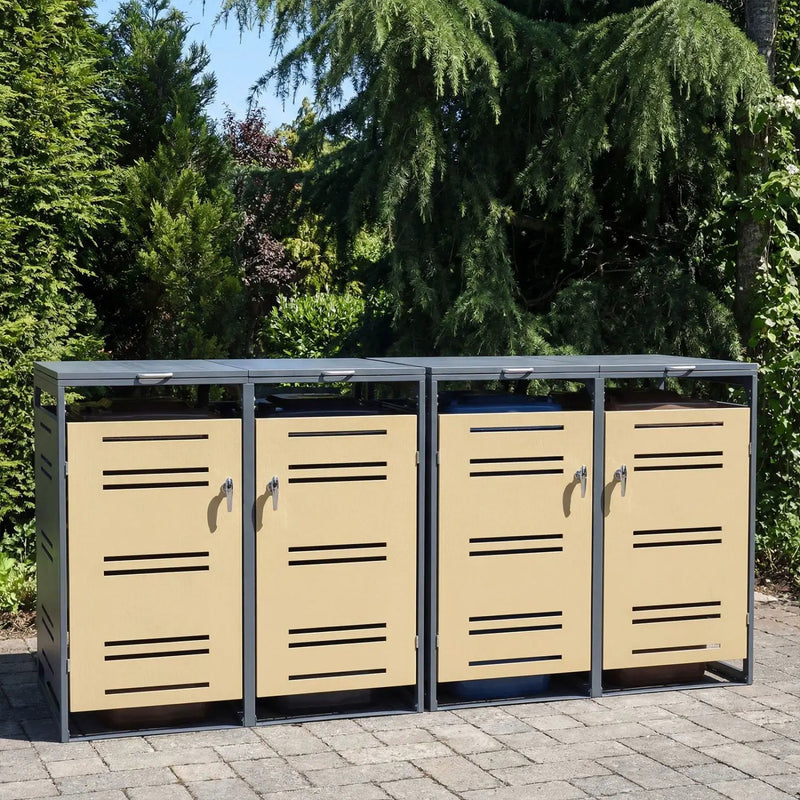 Outdoor Metal Garbage Bin Storage Shed for 2 Trash Cans by DirectDeals