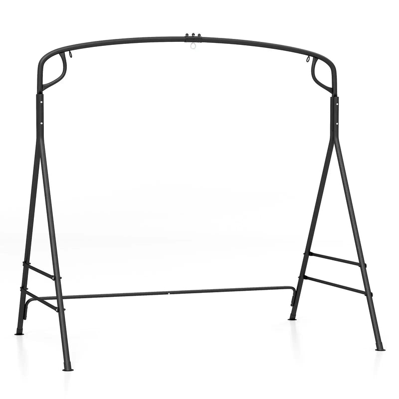 Outdoor Metal Swing Frame with Extra Side Bars-Black by DirectDeals