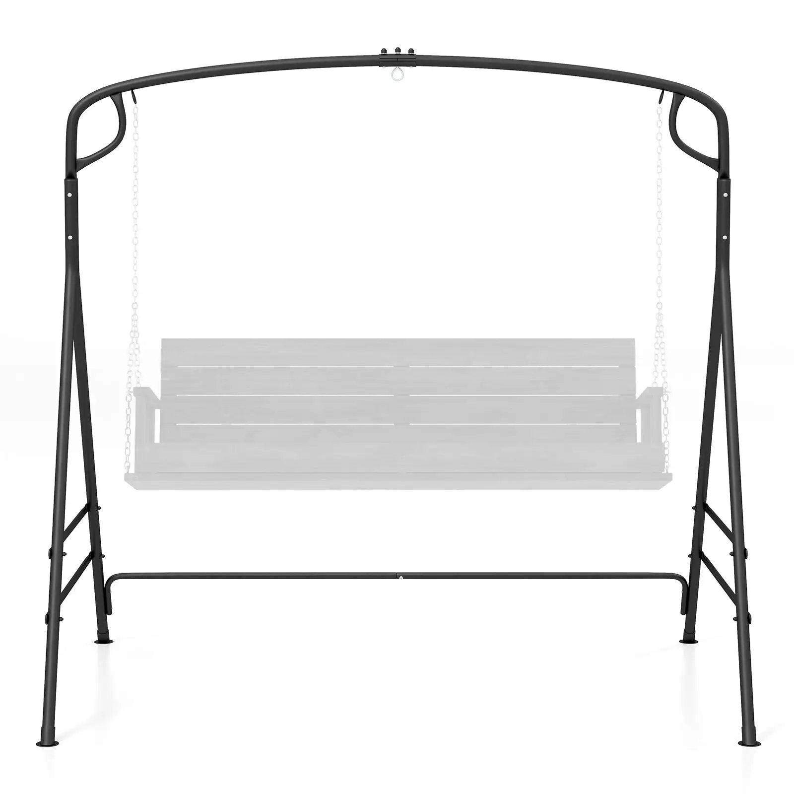 Outdoor Metal Swing Frame with Extra Side Bars-Black by DirectDeals