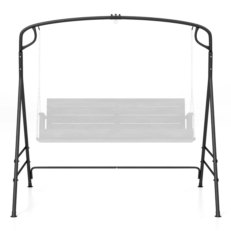 Outdoor Metal Swing Frame with Extra Side Bars-Black by DirectDeals