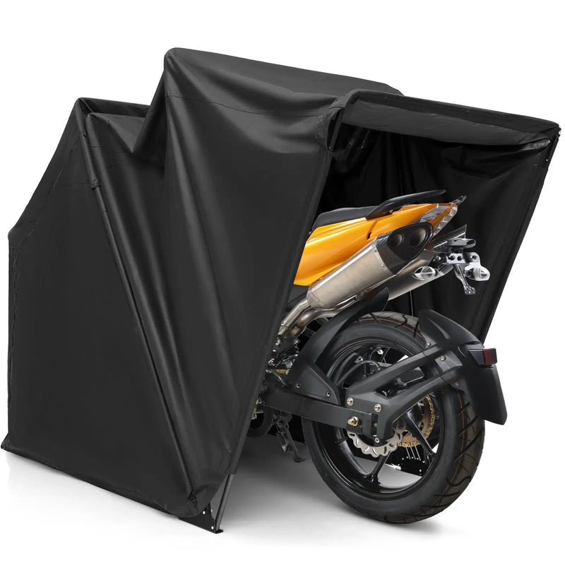 Outdoor Motorcycle Shelter Waterproof Motorbike Storage Tent with Cover-Black by DirectDeals
